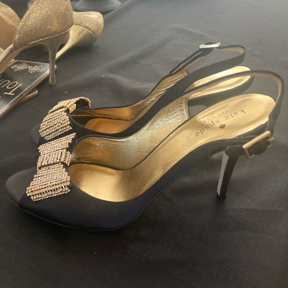 Kate Spade Black and Gold Elegant Heels